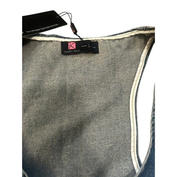 NWT KANCY KOLE BLUE  Jeans Vest Women Size L. - Picture 4 of 7